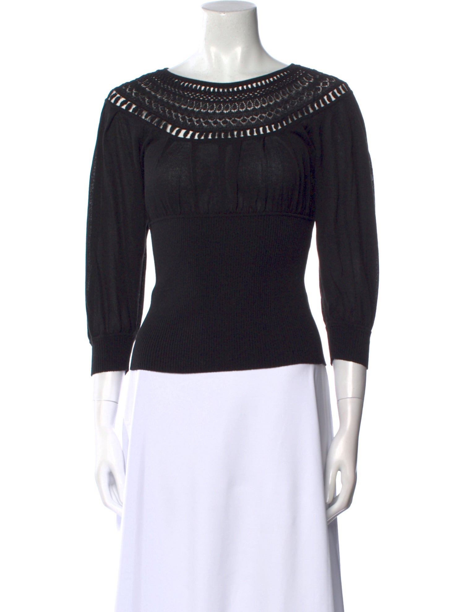 Malandrino Scoop Neck Three-Quarter Sleeve Top