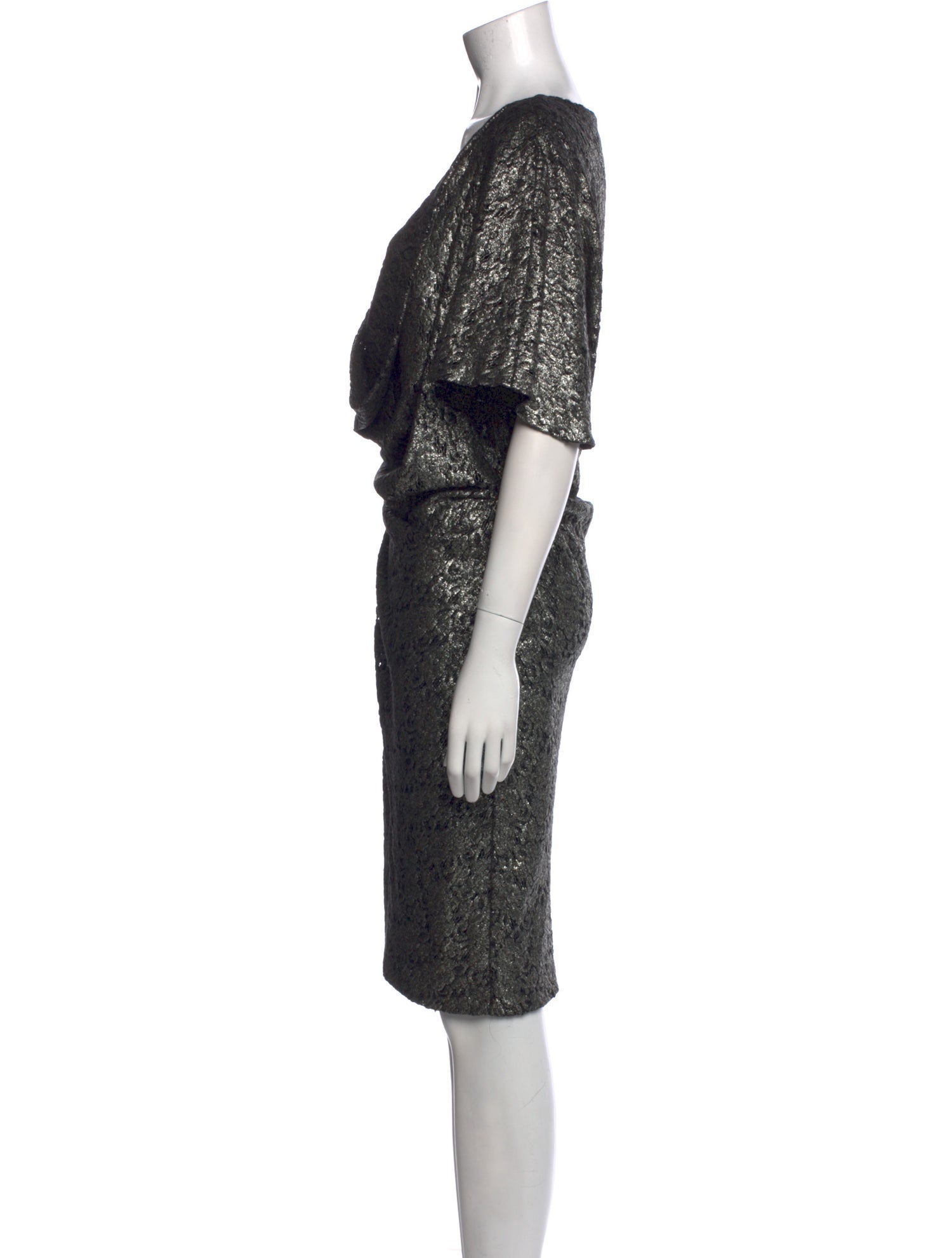 Malandrino Cowl Neck Knee-Length Dress