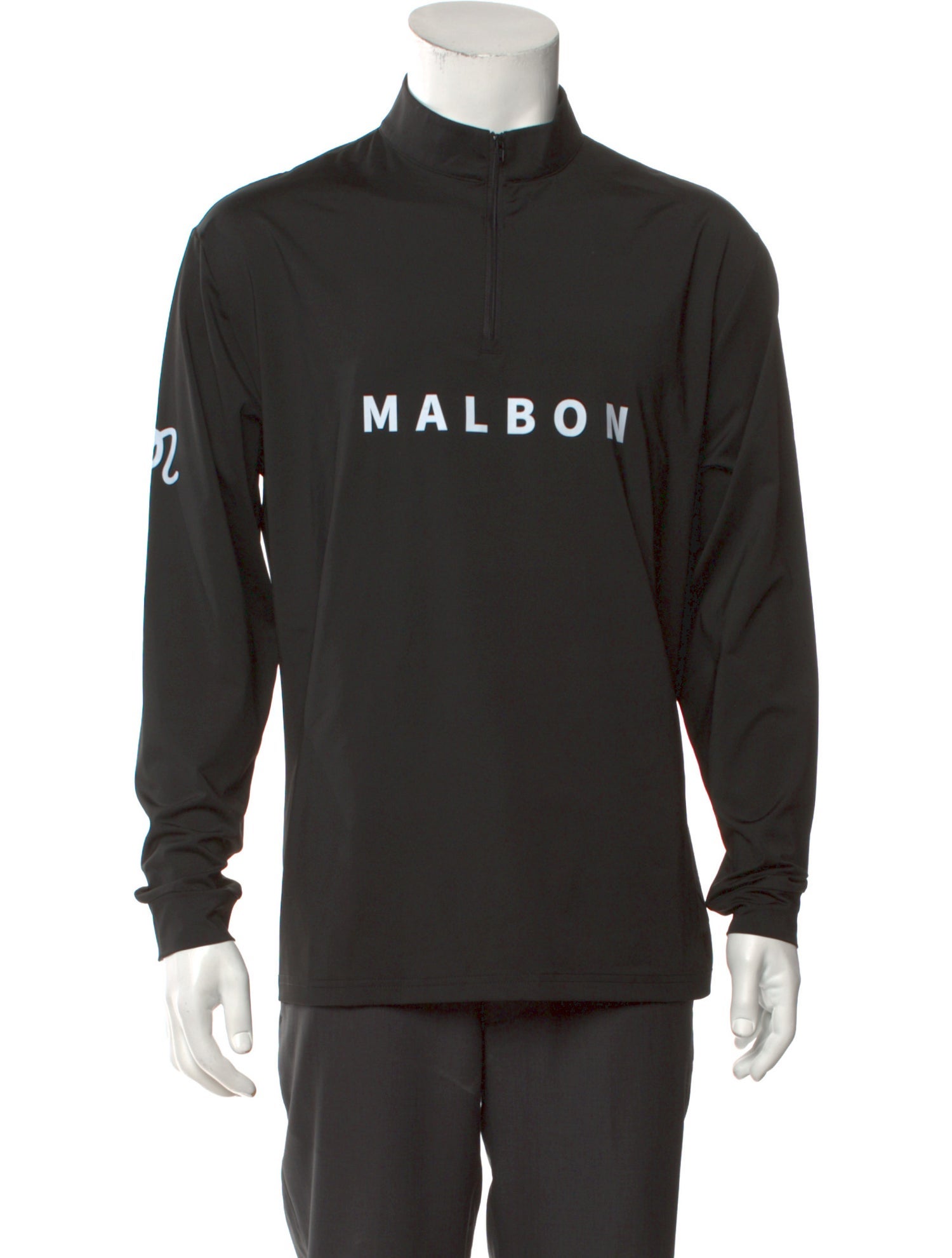 Malbon Golf Graphic Print Mock Neck Sweatshirt