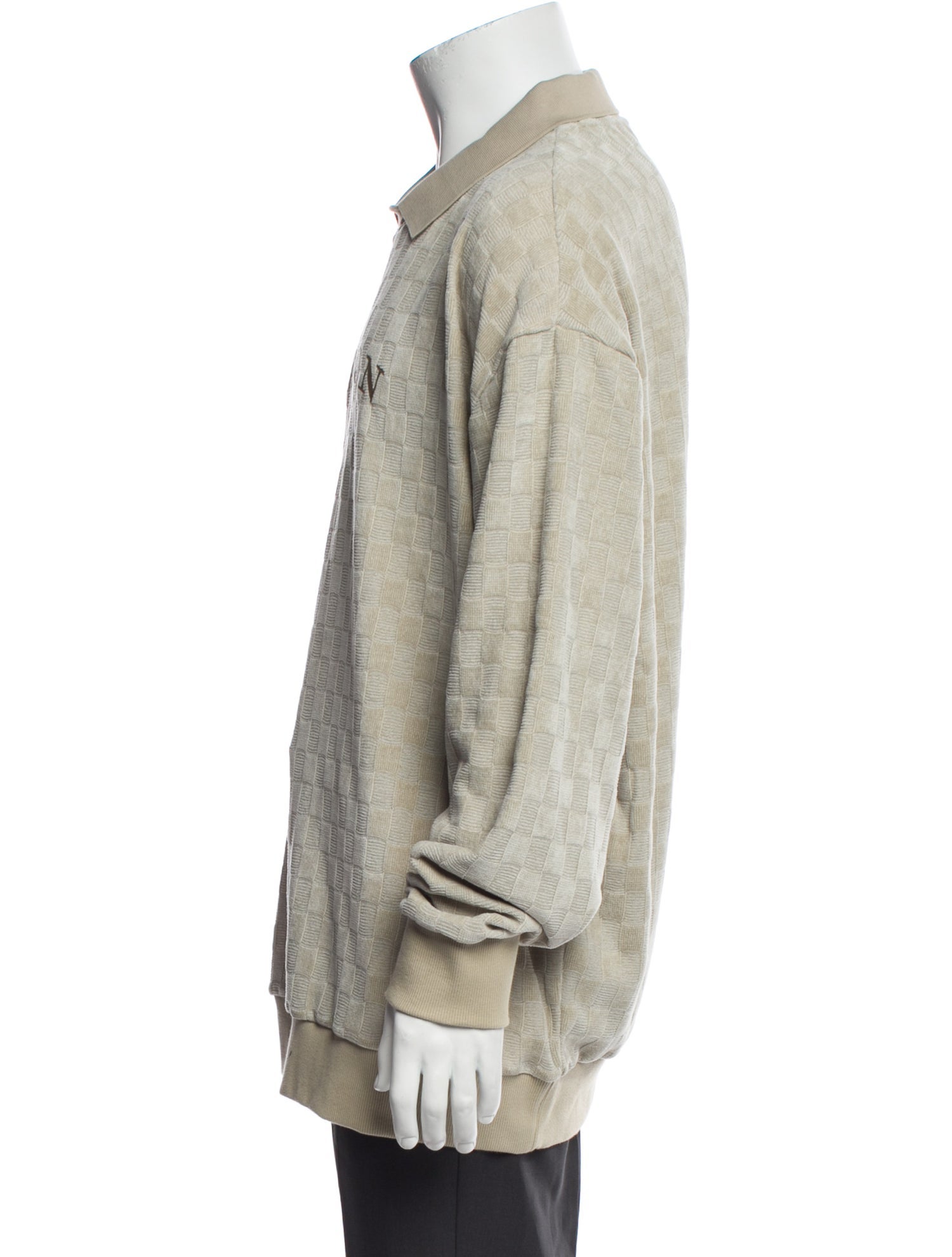 Malbon Golf Collar Long Sleeve Polo Sweater