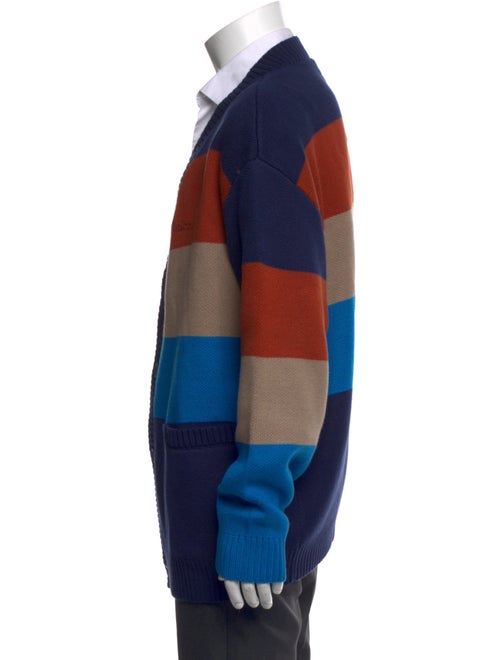 Malbon Golf Colorblock Pattern V-Neck Cardigan