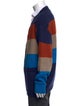 Malbon Golf Colorblock Pattern V-Neck Cardigan
