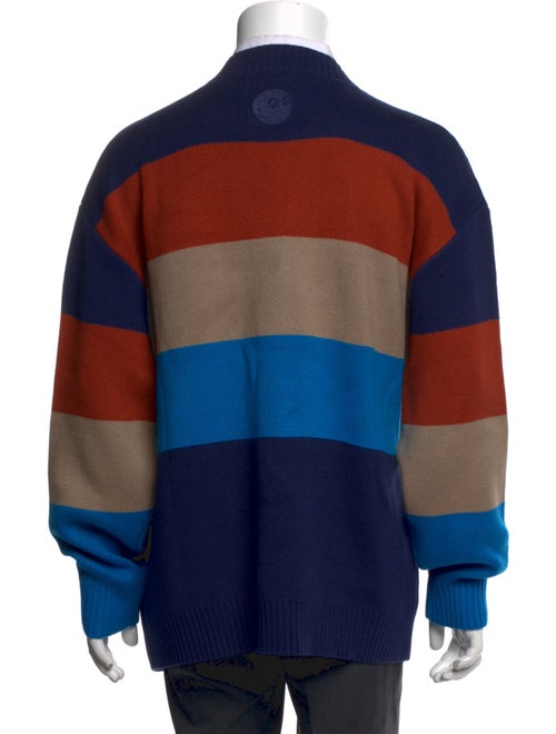 Malbon Golf Colorblock Pattern V-Neck Cardigan