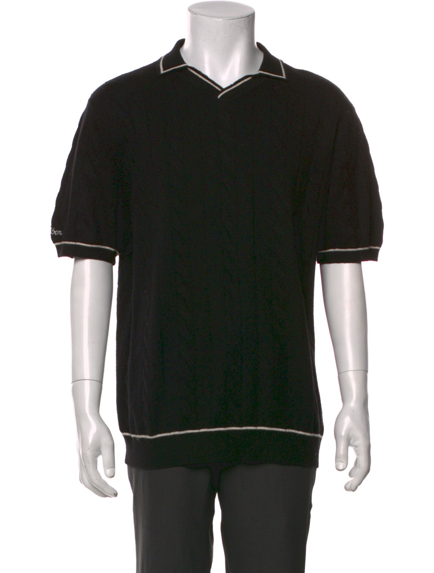 Malbon Golf Wool Collar Polo Sweater