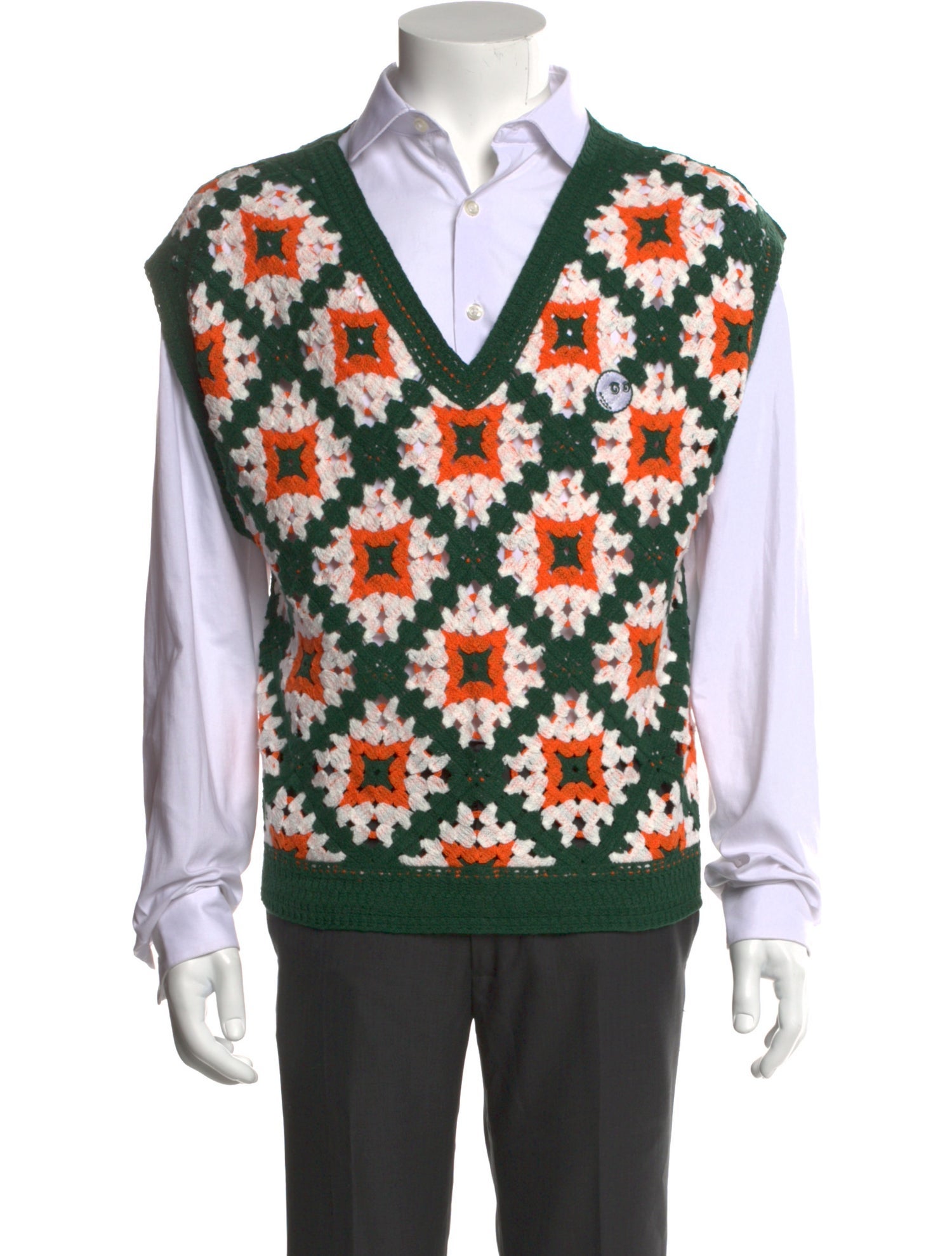Malbon Golf Printed V-Neck Sweater Vest