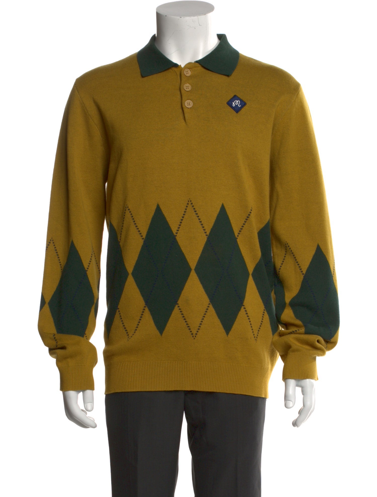 Malbon Golf Printed Collar Polo Sweater