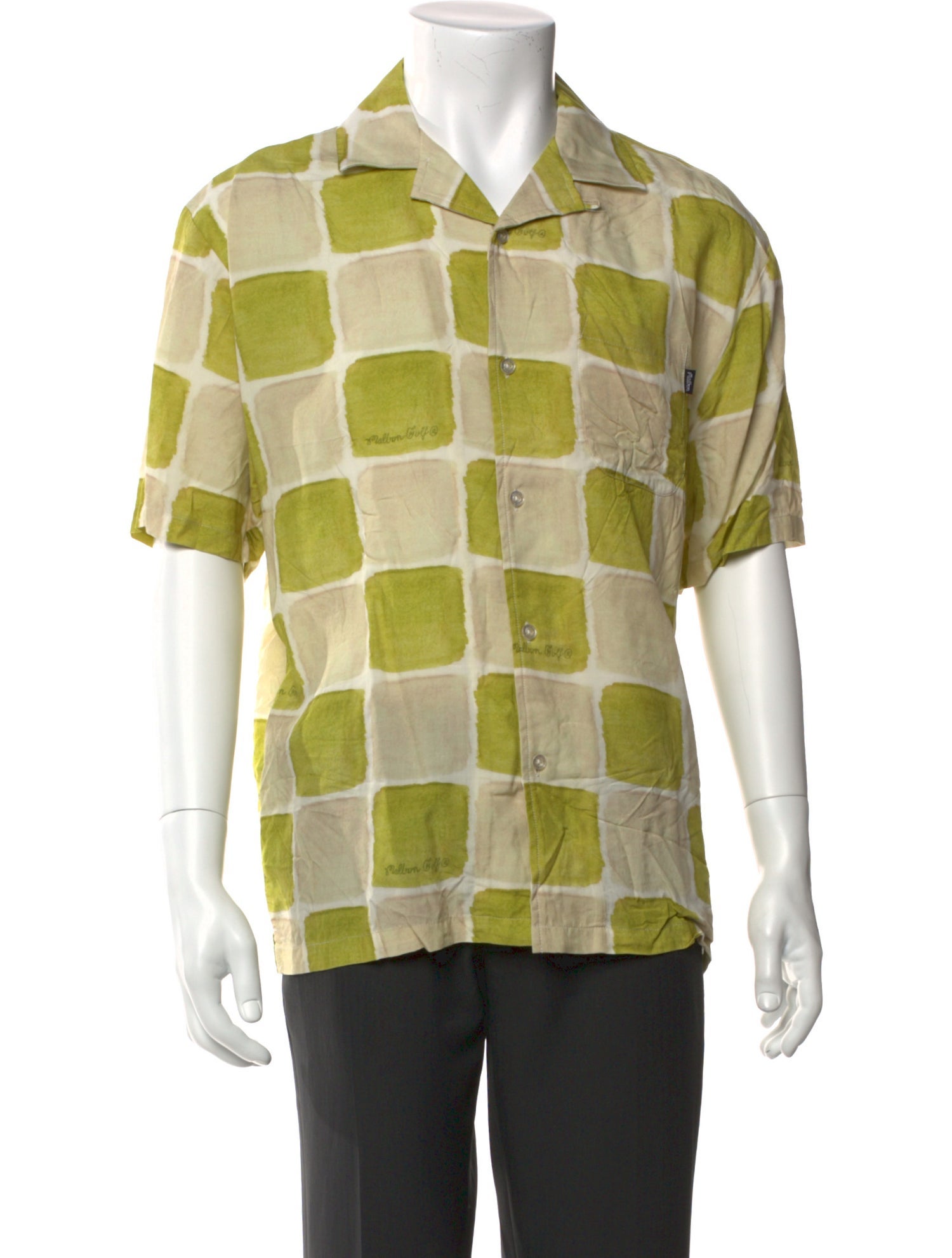Malbon Golf Plaid Print Short Sleeve Shirt