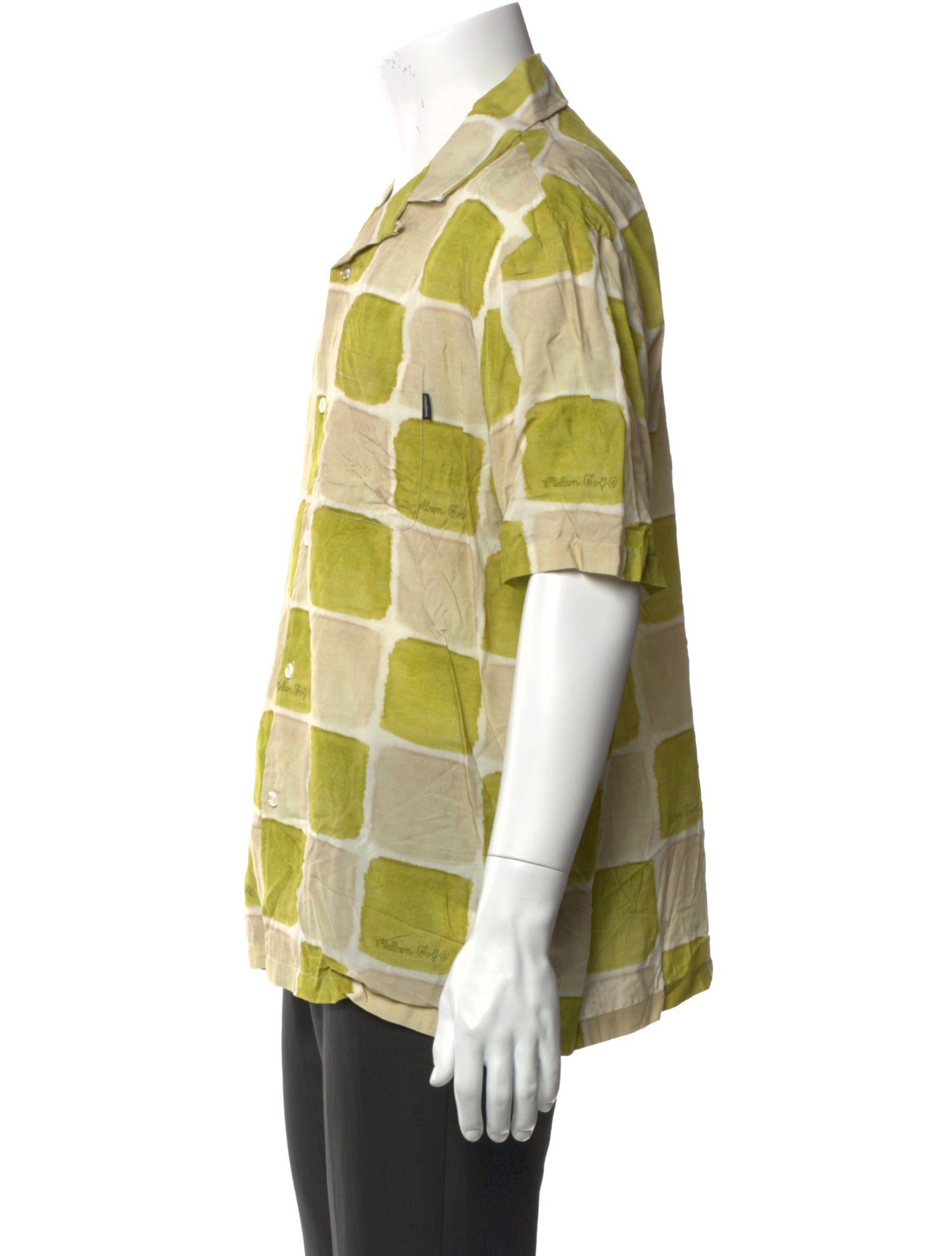 Malbon Golf Plaid Print Short Sleeve Shirt