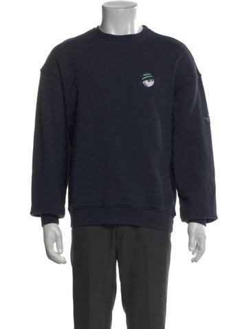 Pre-owned Malbon Golf Crew Neck Long Sleeve Sweatshirt In Blue