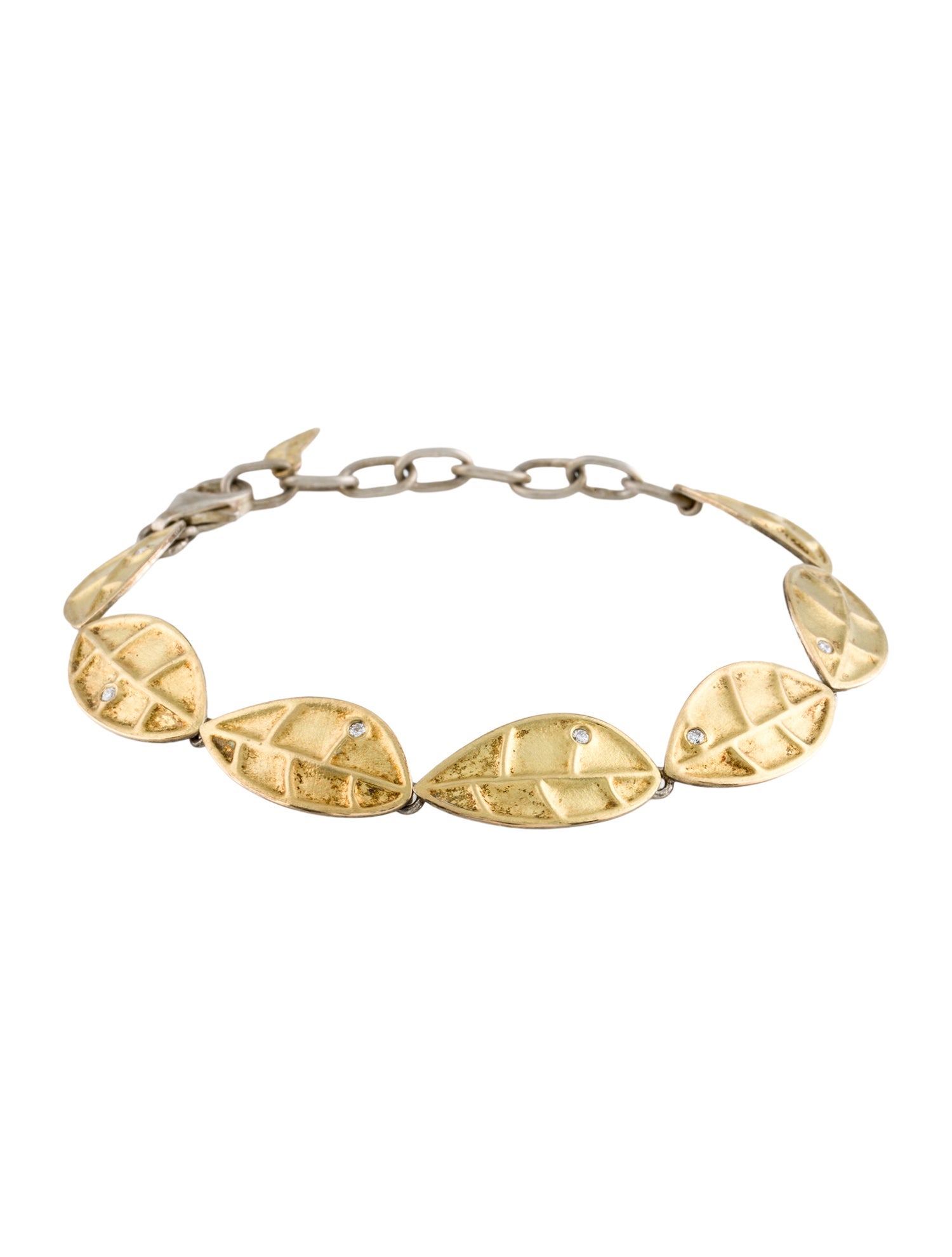 Majoral Diamond Leaf Link Bracelet