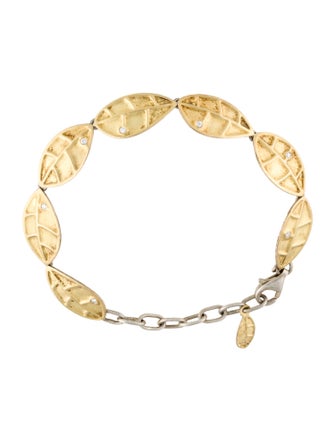 Majoral Diamond Leaf Link Bracelet