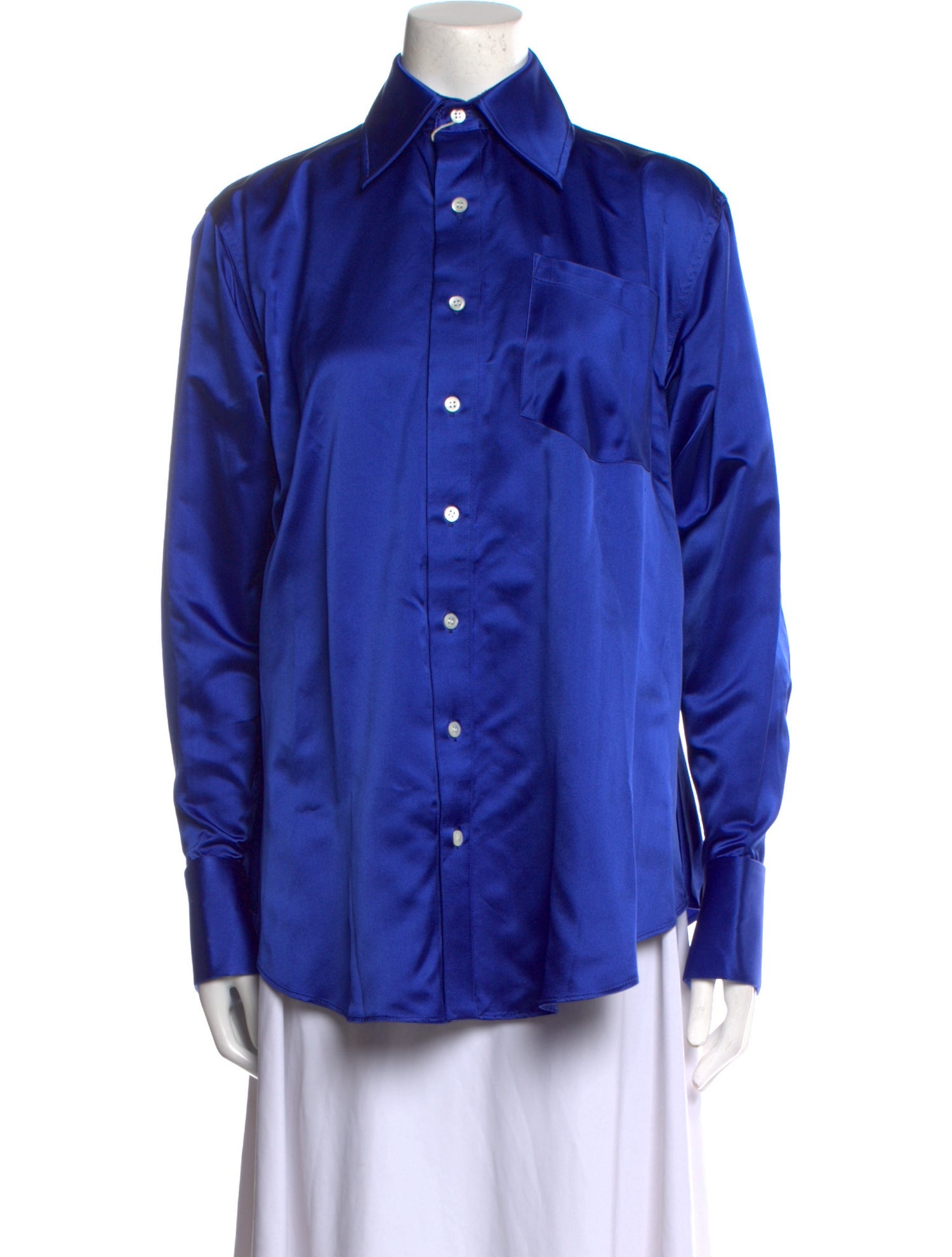 Matthew Adams Dolan Silk Long Sleeve Button-Up Top w/ Tags