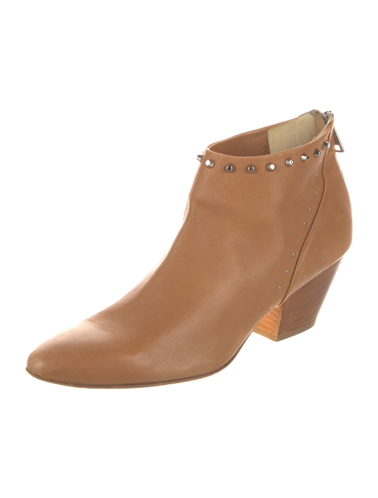 Ma&Lo Leather Studded Accents Boots