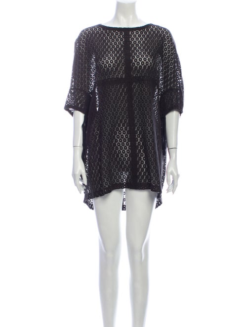 Malia Mills Lace Pattern Mini Dress Black