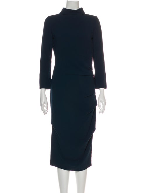 Malia Mills Turtleneck Midi Length Dress Blue