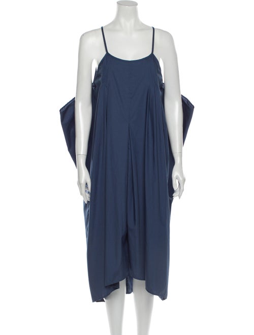 Malia Mills Scoop Neck Midi Length Dress Blue
