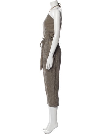 Malia Mills Plaid Print Halterneck Jumpsuit