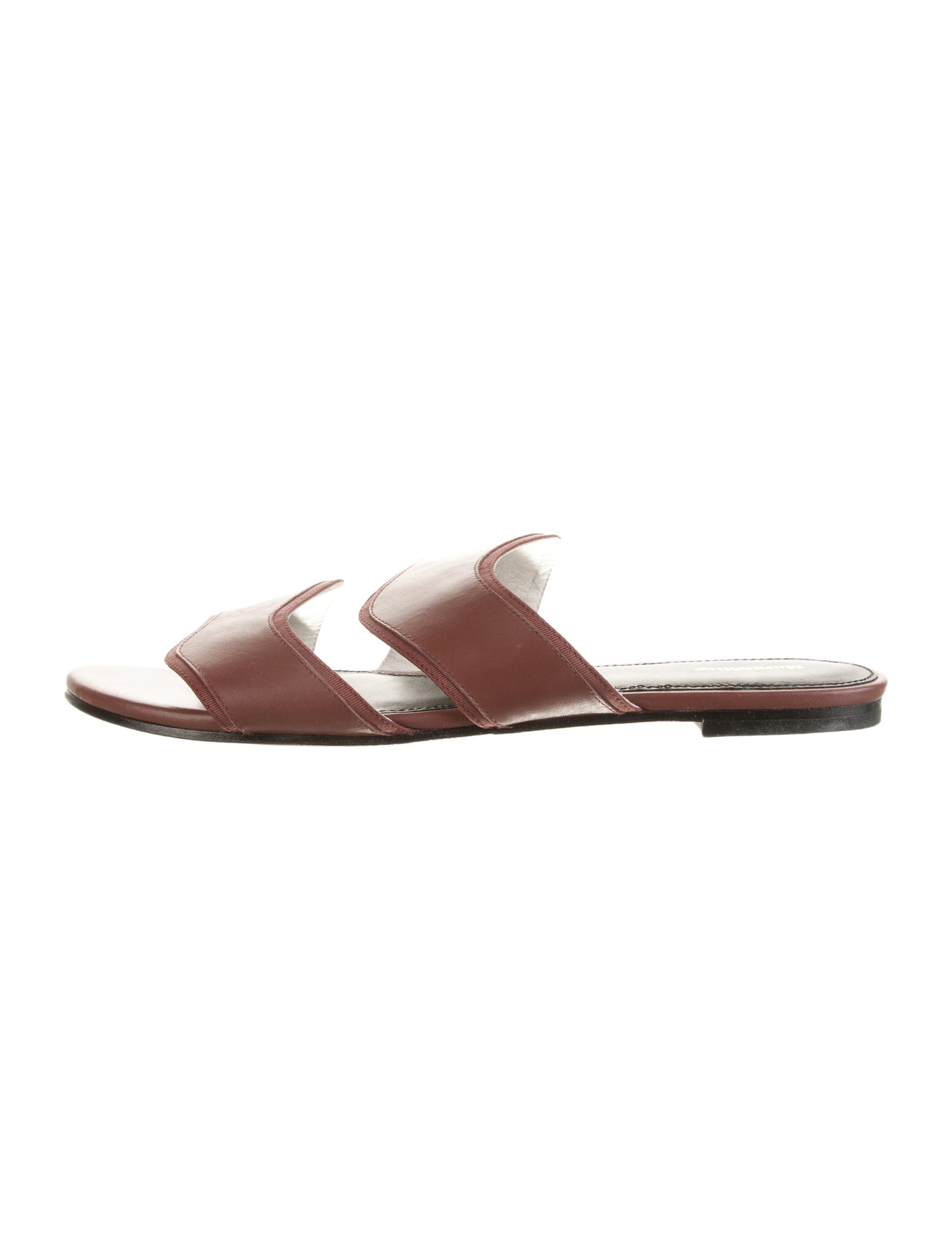 Mara and Mine Leather Grosgrain Trim Slides