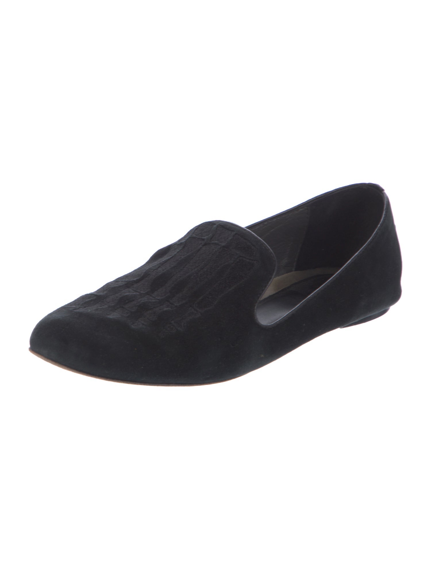 Mara and Mine Suede Embroidered Accent Loafers