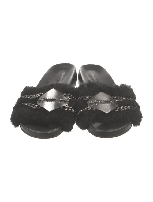 Mara and Mine Fur Chain-Link Accents Slides