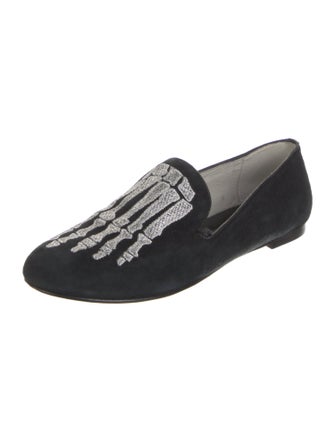 Mara and Mine Suede Embroidered Accent Loafers