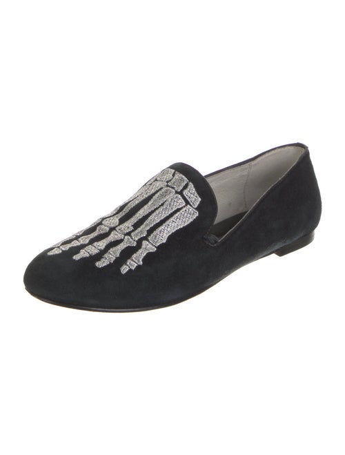 Mara and Mine Suede Embroidered Accent Loafers