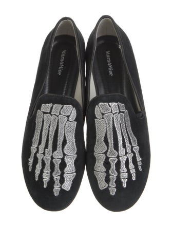 Mara and Mine Suede Embroidered Accent Loafers