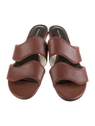 Mara and Mine Leather Grosgrain Trim Slides