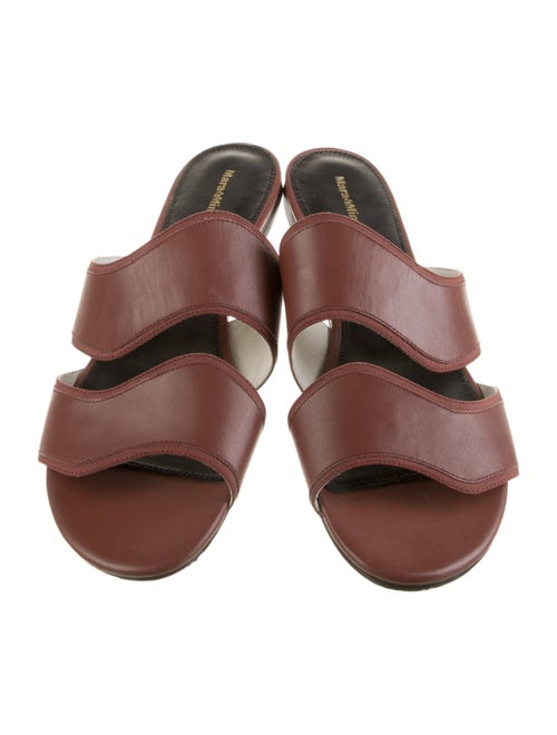 Mara and Mine Leather Grosgrain Trim Slides