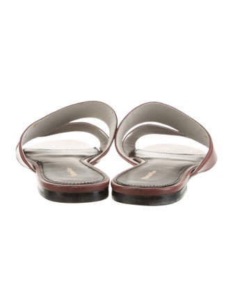 Mara and Mine Leather Grosgrain Trim Slides