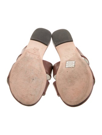 Mara and Mine Leather Grosgrain Trim Slides
