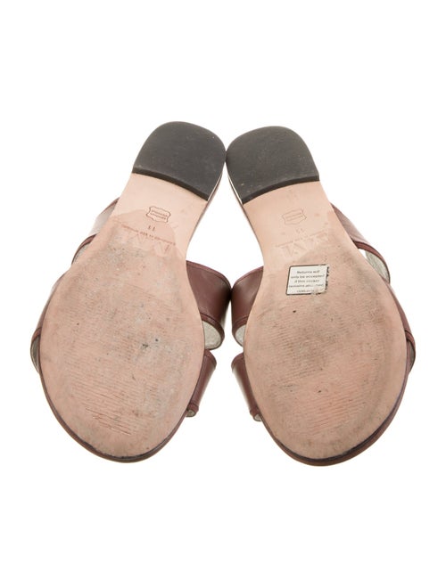 Mara and Mine Leather Grosgrain Trim Slides