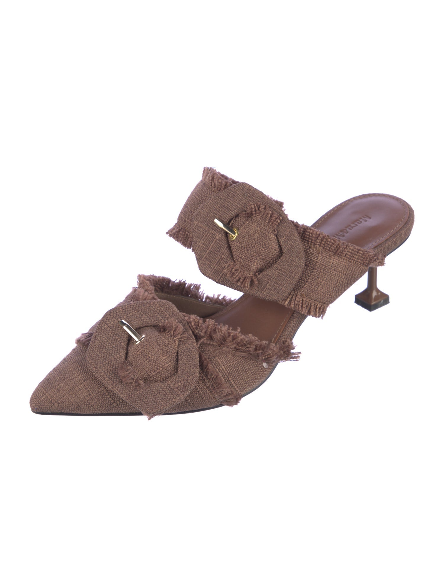 Mara and Mine Canvas Raw-Edge Trim Mules