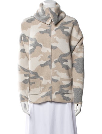 Max & Moi Merino Wool Printed Faux Fur Jacket