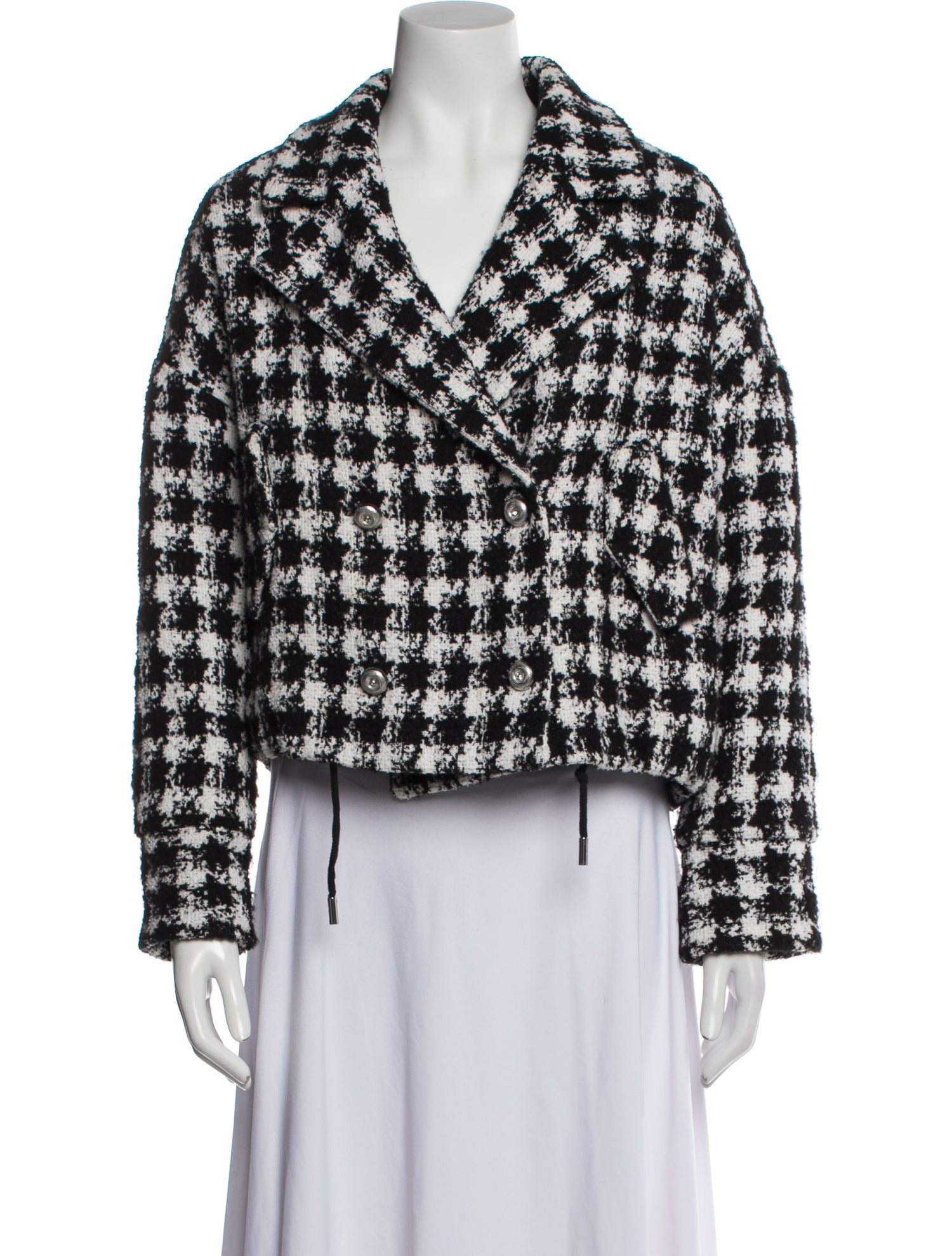 Max & Moi Wool Plaid Print Blazer