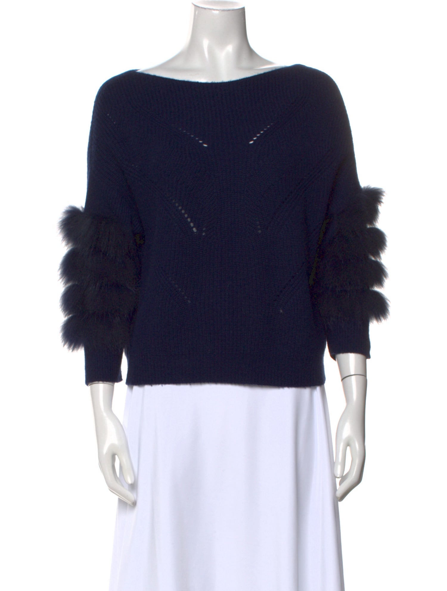 Max & Moi Merino Wool Bateau Neckline Sweater