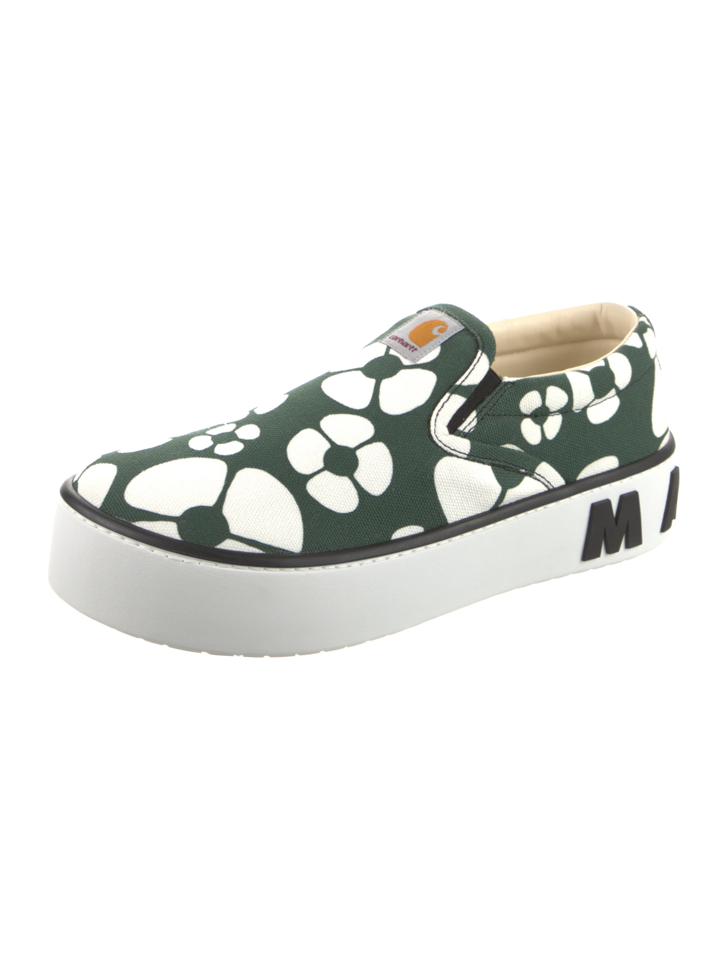 Marni x Carhartt Canvas Floral Print Loafer Sneakers w/ Tags Green