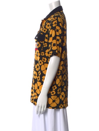 Marni x Carhartt Silk Floral Print Button-Up Top