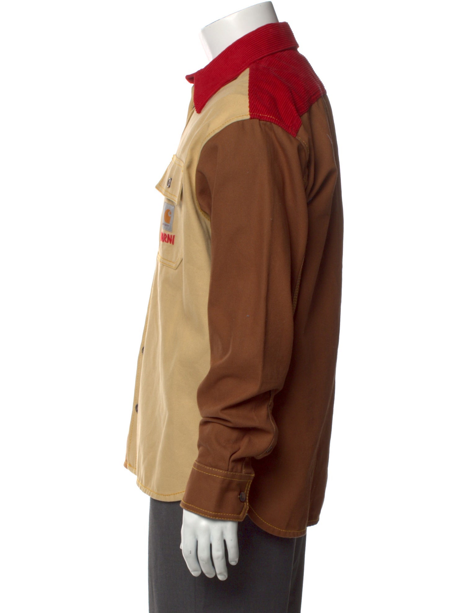 Marni x Carhartt Colorblock Pattern Long Sleeve Shirt