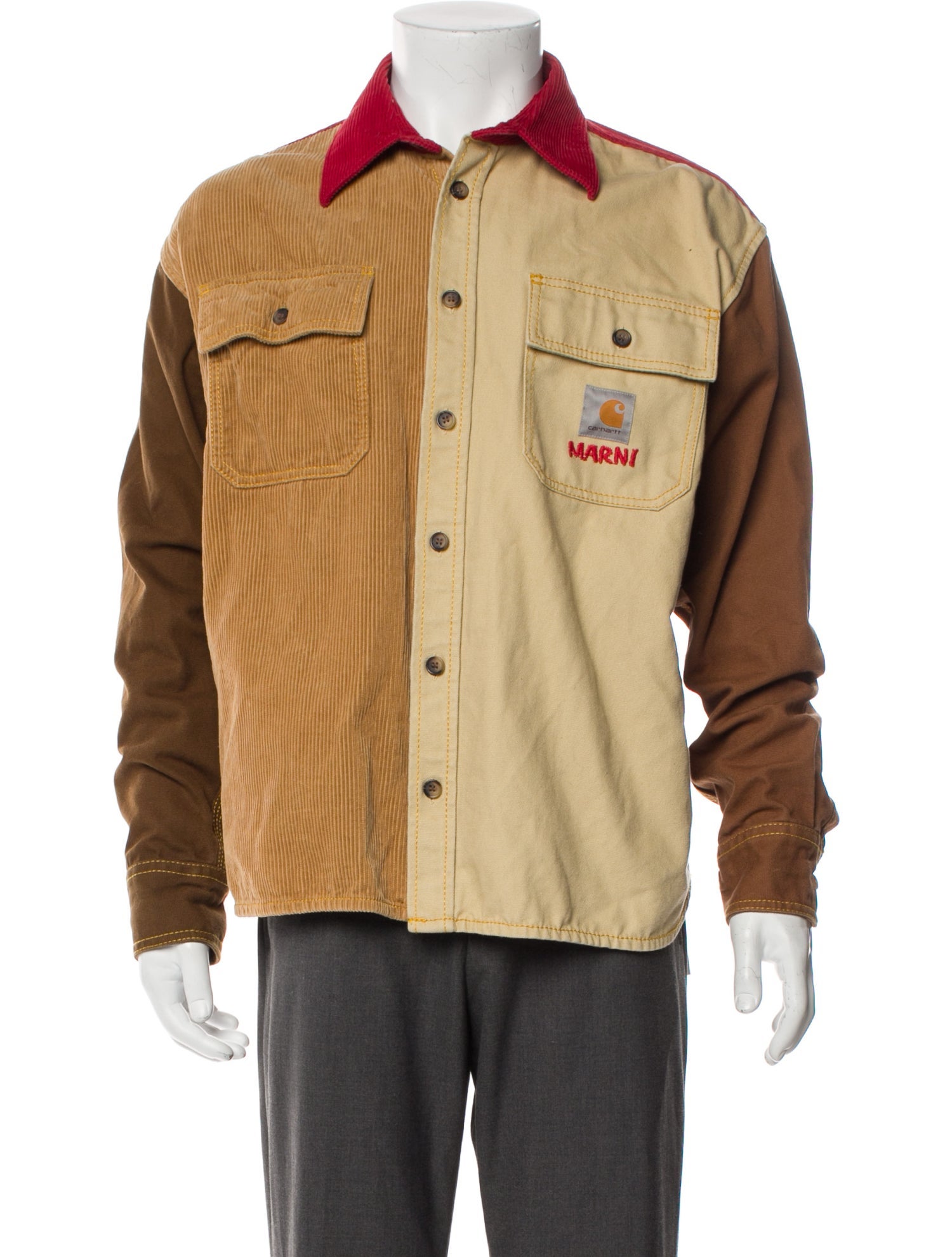 MARNI✖️carhartt ジャケット Marni x Carhartt Colorblock Pattern Trucker Jacket - Neutrals