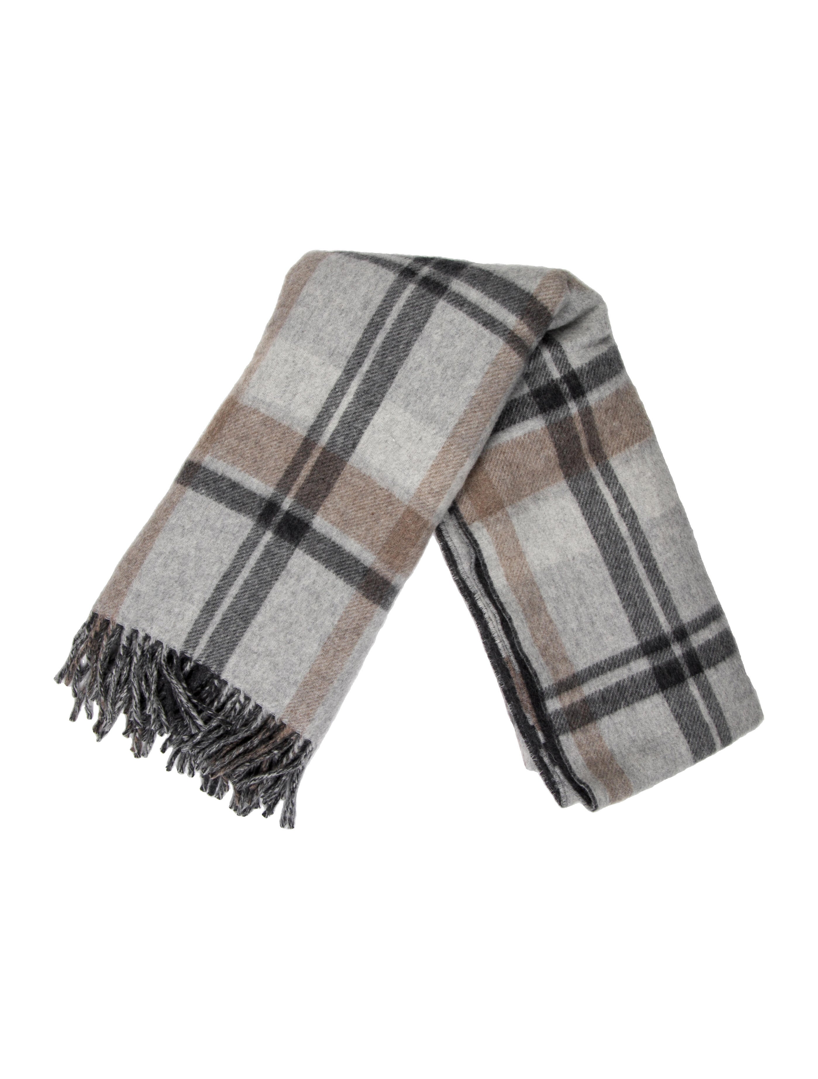 Weekend Max Mara Wool Plaid Print Scarf