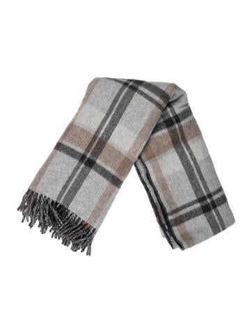 Weekend Max Mara Scarves and Shawls Wool Plaid Print Scarf