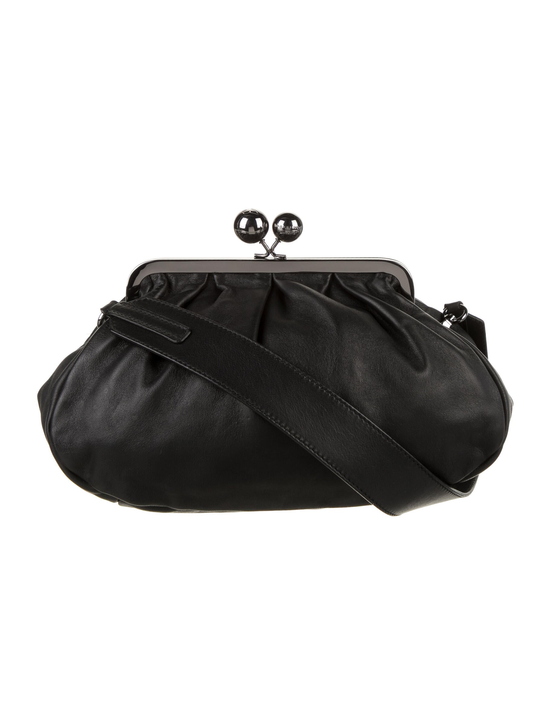 Weekend Max Mara Leather Kiss-Lock Shoulder Bag - Black Shoulder