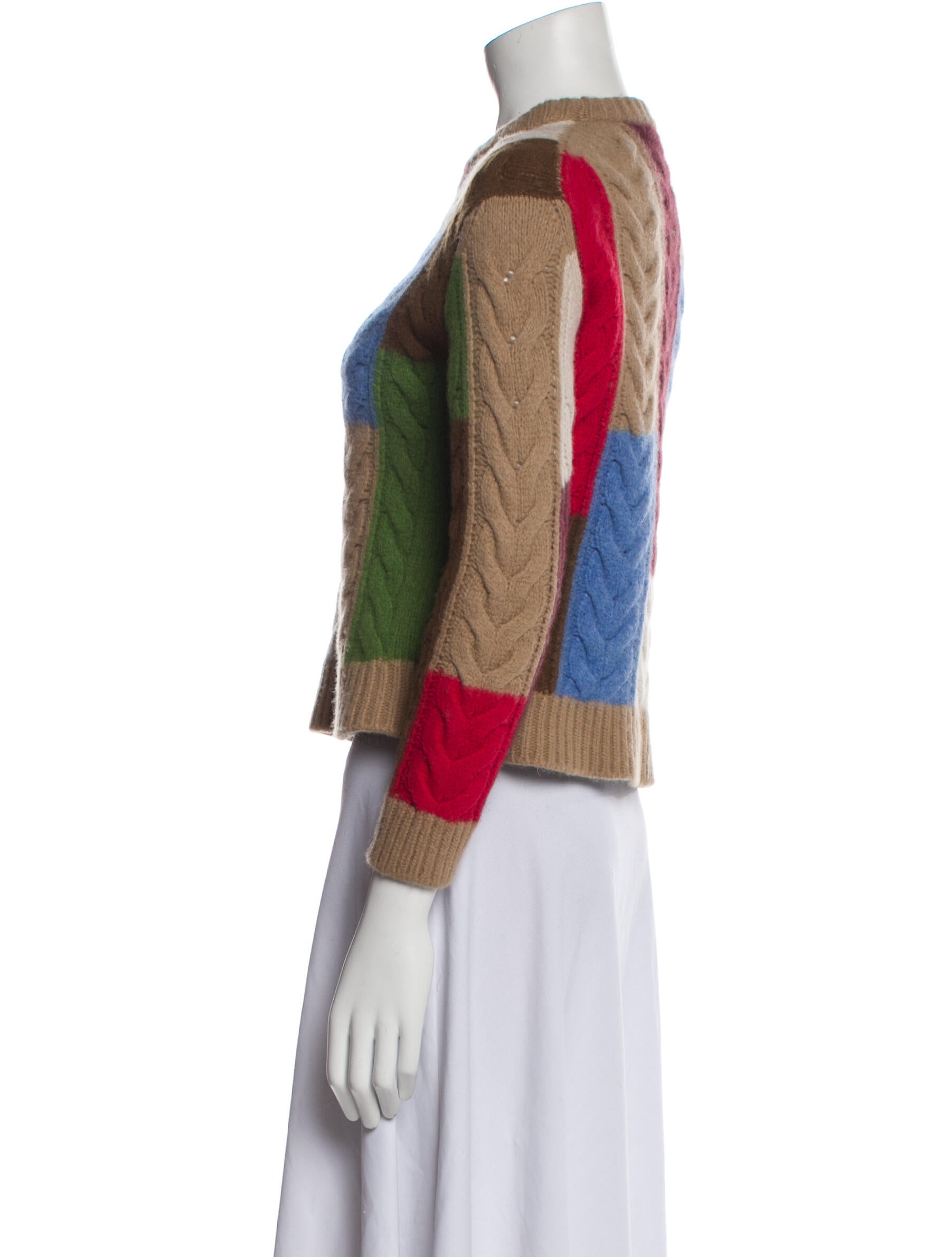 Weekend Max Mara Virgin Wool Colorblock Pattern Sweater