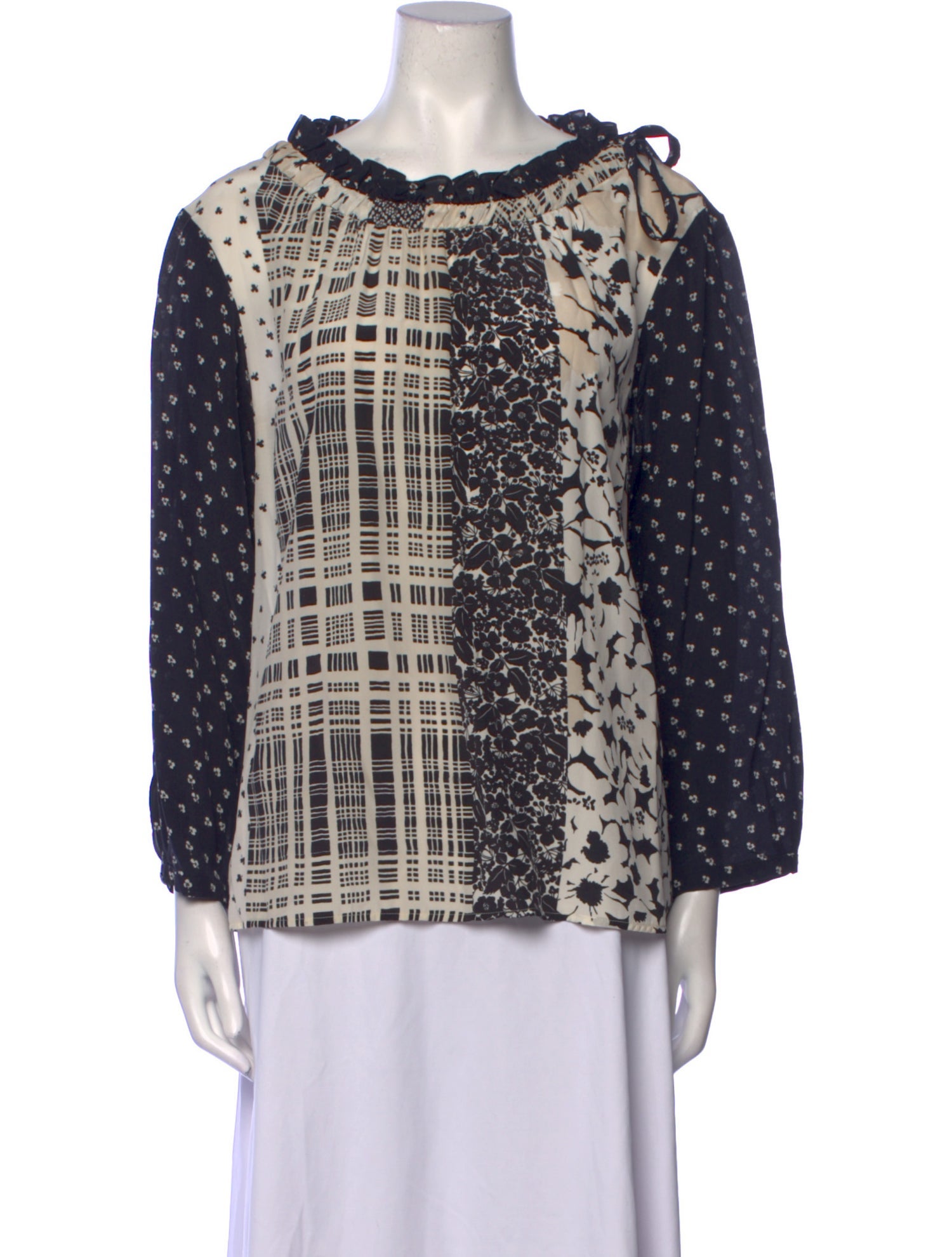 1200~silk blend maxi top with print main image 0