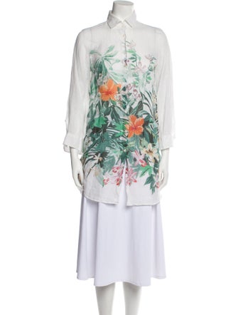 Weekend Max Mara Floral Print Three-Quarter Sleeve Tunic