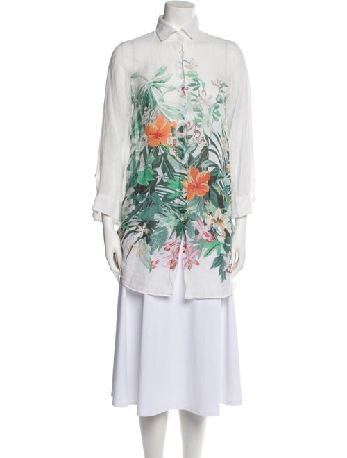 Weekend Max Mara Floral Print Three-Quarter Sleeve Tunic