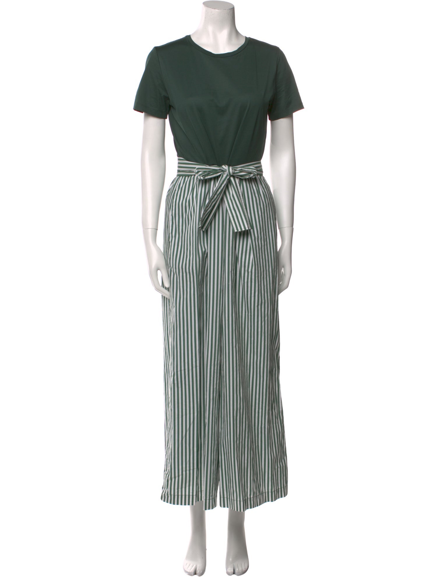 Weekend Max Mara Striped Crew Neck Jumpsuit