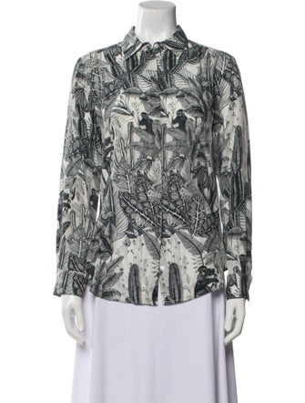 Weekend Max Mara Silk Printed Button-Up Top