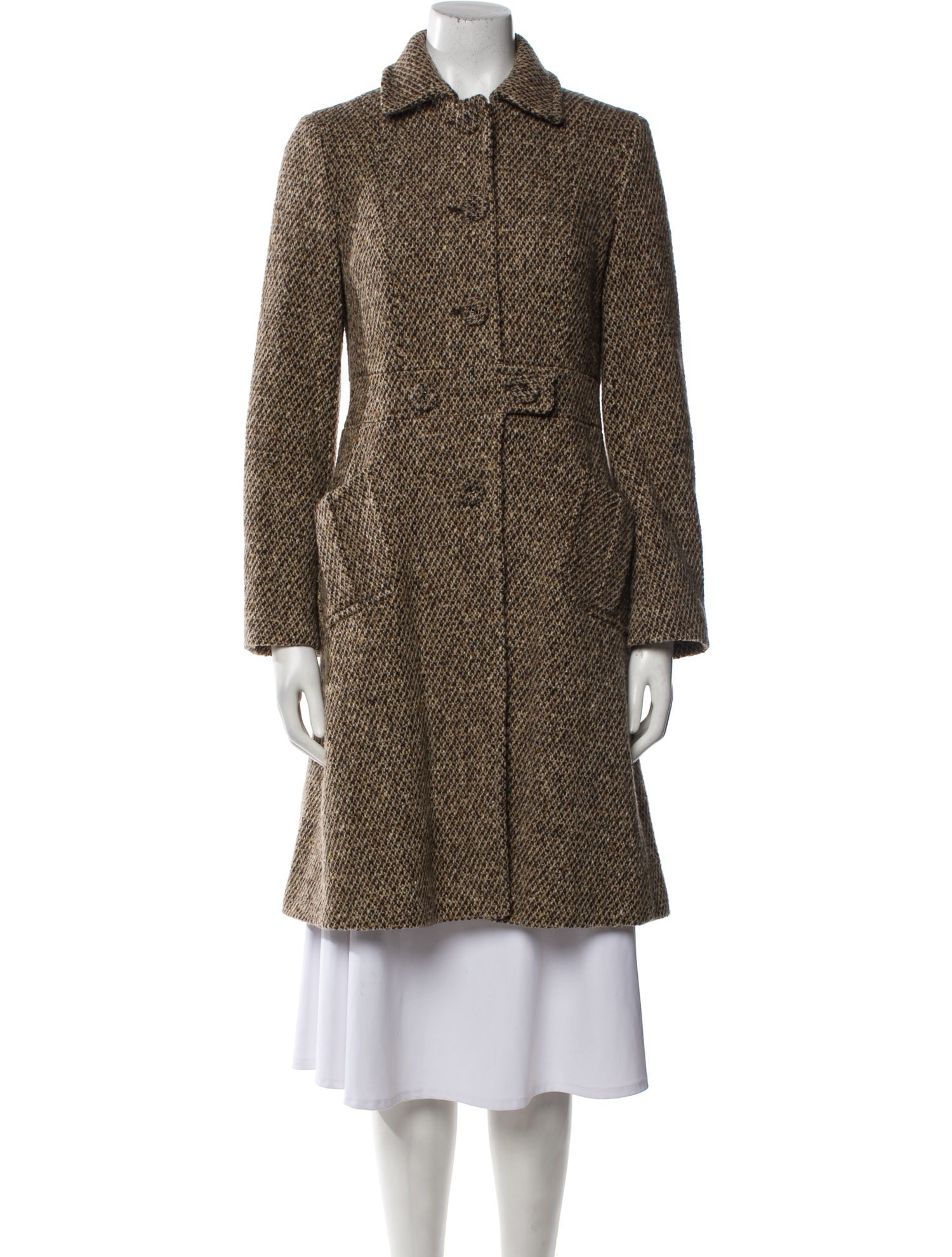 Weekend Max Mara Virgin Wool Tweed Pattern Coat